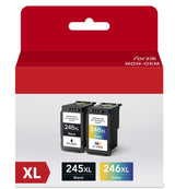 Forzik Remanufactured Ink Cartridge Replacement for Canon 245XL 246XL Black and Tri-color 2 Pack Forzik