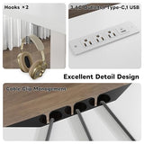 EnHomee 71 Inch Standing Desk Adjustable Electric with Monitor Stand, Computer Desk with Power Strip, Memory Height Home Office Desk for Home and Study Room, White EnHomee