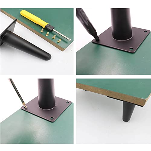 Generic Set of 4 Black Furniture Legs Straight Tapered Metal Sofa Legs, Replacement Heavy Duty Support Feet, for Sofa Couch Table Chair Cabinet Armchair TV Stand (35cm/13.78in) (Black 72cm/28.35in) WoodArtSupply