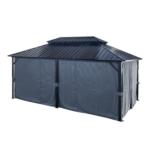 12 * 12FT Hardtop Gazebo, Outdoor Metal Gazebo, Large Panel Roof Pergolas, for Patio, Garden, Backyard (12x18ft) - WoodArtSupply