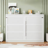 Polibi Queen Size Murphy Bed Wall Bed Cabinet with LED Lights, Space Saving Folding Bed for Home Office and Guest Room, Easy Pull-Down Mechanism, White Polibi