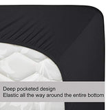 Stretch Twin Size Fitted Sheet Only - 4 Way Stretchy Jersey Knit, Snug Fit for Twin & XL Mattress(Standard/RV, Deep/Shallow), Non Slip, Cozy T-Shirt Soft & Comfortable - Dark Gray N&Y HOME