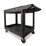Rubbermaid Commercial Products 2-Shelf Utility/Service Cart, Medium, Lipped Shelves, Storage Handle, 500 lbs. Capacity, for Rubbermaid Commercial Products