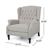 Christopher Knight Home Salome Push Back Recliner, Light Gray, Dark Brown