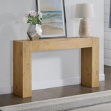 Alaterre Furniture Stockyard Solid Wood Console Table - 56 Inch Modern Farmhouse Entryway Table - Easy Assembly Living Room Furniture for Behind The Couch, Entryway, or Hallway (Light Oak) Alaterre Furniture