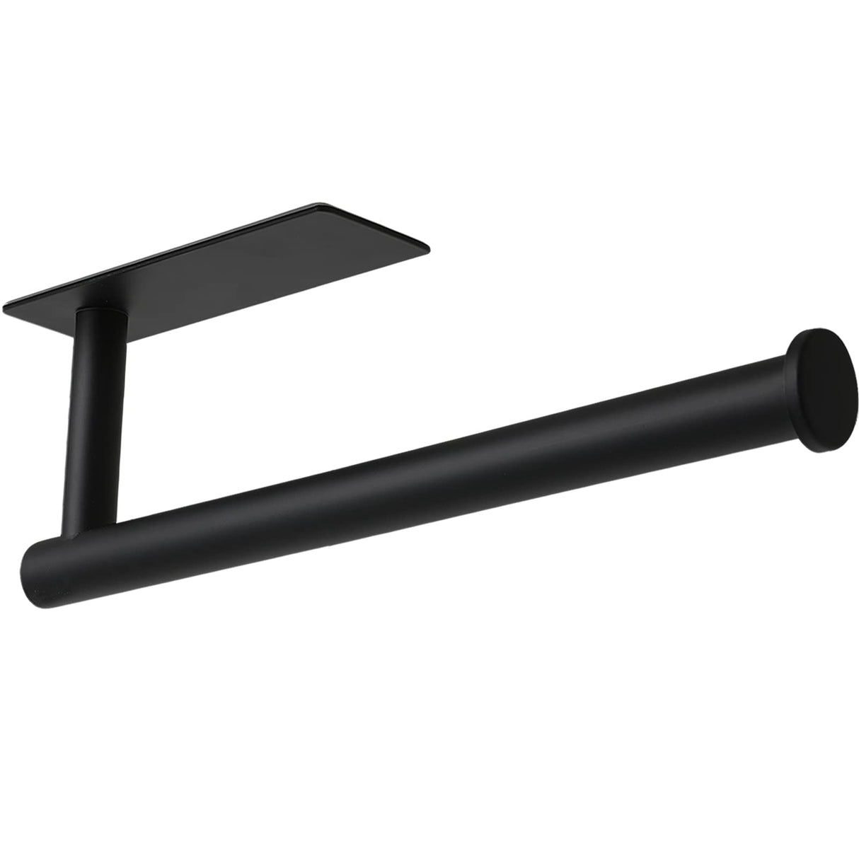 theaoo Paper Towel Holder - Under Cabinet Paper Towel Holder for Kitchen, Adhesive Paper Towel Roll Rack for Bathroom Towel, Wall Mounted Matte Black Paper Towel Rack, SUS304 Stainless Steel theaoo