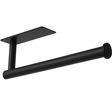 theaoo Paper Towel Holder - Under Cabinet Paper Towel Holder for Kitchen, Adhesive Paper Towel Roll Rack for Bathroom Towel, Wall Mounted Matte Black Paper Towel Rack, SUS304 Stainless Steel theaoo