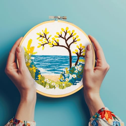 DIAMOND DOTZ Kits - Embroidery Wild Ocean: Dive into Creativity with This Embroidery Kit, Perfect Embroidery Kit for Beginners and Embroidery Kits for Adults