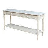 IC International Concepts Spencer Server Extended Length Console Table, Versatile Design for Dining Room, Hallway, or Entryway - Unfinished IC INTERNATIONAL CONCEPTS