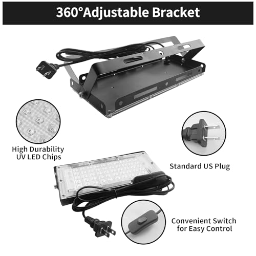 3D Printer UV Resin Curing Light with Turntable 360°Rotating Stand for SLA DLP LCD 3D Printer, Solidify Photosensitive Resin, 405nm UV Resin Affect, DIY Curing Enclosure - WoodArtSupply