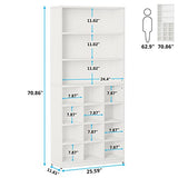 Tribesigns Shoe Cabinet, 24 Pair Freestanding Shoe Rack Storage Organizer with Side Hooks, Modern Shoe Storage Cabinet with Shelves for Hallway Bedroom Closet Entryway, 1PC Tribesigns
