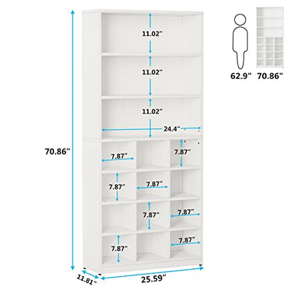 Tribesigns Shoe Cabinet, 24 Pair Freestanding Shoe Rack Storage Organizer with Side Hooks, Modern Shoe Storage Cabinet with Shelves for Hallway Bedroom Closet Entryway, 1PC - WoodArtSupply