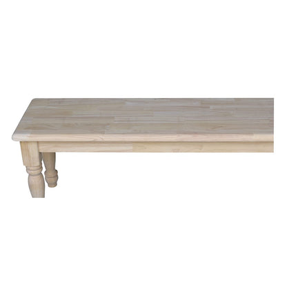 IC International Concepts International Concepts Farmhouse Bench, Unfinished - WoodArtSupply