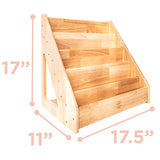 Montessori & Me Front-Facing Bookshelf - Toddler Book Display Rack in Brown Montessori & Me