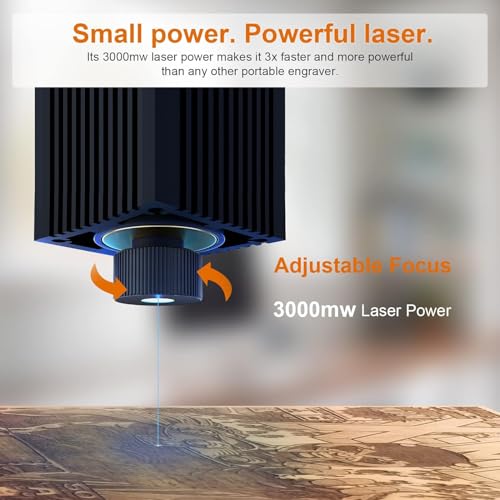 Laser Engraver WAINLUX K6 Pro, 3000mW Laser Engraving Machine, 0.05mm Accuracy, BT Connection Portable Mini Laser Cutter Engraver Tool for Wood Vinyl Leather Glass, DIY Art, Logo Design,Laser class4 WAINLUXPRO