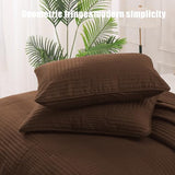 Whale Flotilla Ultra Soft Twin Quilt Bedding Set, Lightweight Microfiber Brown Quilts Bedspreads Twin Size, 2 Piece Ultrasonic Geometric Coverlet Bed Cover for All Seasons Whale Flotilla