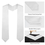 QEYMN Graduation Stole,Plain Graduation Sash,Graduation Stole Class of 2024 for Unisex Adults,Graduation Stole Sash for Academic and Choral 70" White Color QEYMN