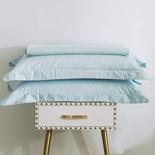 SUSYBAO Twin Duvet Cover Light Blue 100% Cotton 2 Pcs Set 1 Single Baby Blue Duvet Cover with Zipper Ties 1 Pillow Sham Sky Blue Hotel Collection Bedding Set Soft Comfortable SUSYBAO