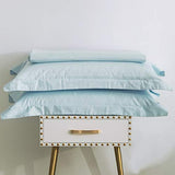 SUSYBAO Twin Duvet Cover Light Blue 100% Cotton 2 Pcs Set 1 Single Baby Blue Duvet Cover with Zipper Ties 1 Pillow Sham Sky Blue Hotel Collection Bedding Set Soft Comfortable SUSYBAO