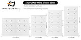 FACBOTALL 5 Drawer Dresser, 47.2" Tall White Dresser with 5 Drawers, Chest of Drawers Cabinet Wood Dresser for Hallway Living Room FACBOTALL