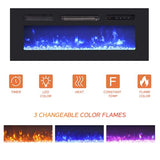 WAMPAT Modern Floating TV Stand with Electric Fireplace, Media Console for TVs up to 80", Wooden Entertainment Center with 36" Fireplace, TV Shelf Cabinet for Living Room or Bedroom, Yellow Light WAMPAT