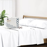 Mayfair Linen 100% Cotton Sheets Queen Size Bed Set - 500 Thread Count Sheets Queen Size 4 PC Set (White), Soft, Cooling, Hotel-Quality 16" Deep Pocket Cotton Bedsheet for Hot Sleepers Mayfair Linen