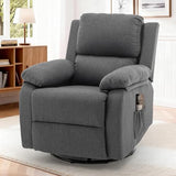 Korser Recliner Chair, 360 Swivel Rocker Chair for Adults, Small Rocking Recliner for Small Spaces, Upholstered Fabric Glider Recliner Nursery