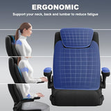 ralex-chair Big and Tall Office Chair -500 lb Heavy Duty Office Chair for Big Man, Fabric High Back Executive Office Desk Chair with 120° Tilt Rock,Computer Desk Chair with flip up arm - Black ralex-chair