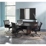 BOWERY HILL 8' Boat Shaped Conference Table with Slab Base in Mocha BOWERY HILL