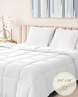 Down Alternative Comforter King Size - Fluffy Duvet Insert - Premium Plush All Season - Luxury Breathable Hotel Cooling Comforter - King, White, 104x86 inches - Comes Compressed Packaging Lavish Comforts