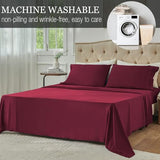 Yibeizi Twin Sheets Set, Red Cooling Hypoallergenic Microfiber Single Bed Sheets, Soft Oeko-Tex Extra Deep Pocket Sheets & Pillowcases Wrinkle Free Bedsheets Yibeizi