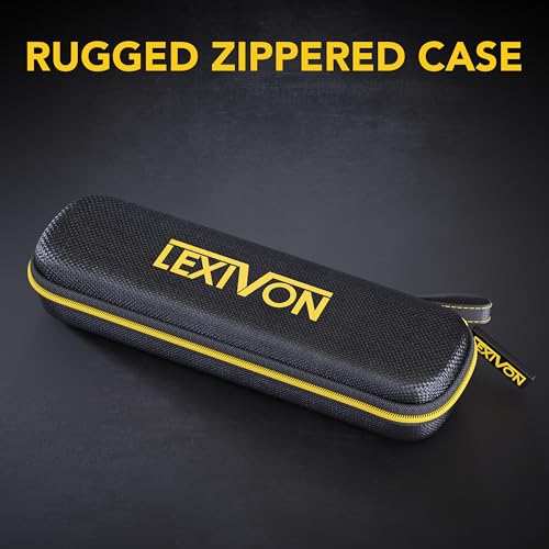 LEXIVON Aluminum Digital Angle Finder Gauge, 5-inch/130mm Multi-Purpose Protractor, Includes XL Display and Rugged Zippered Pouch (LX-DAF5) LEXIVON