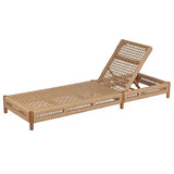 Christopher Knight Home Mercer Acacia Wood Chaise Lounge Chair Outdoor, Poolside Sun Lounger Recliner with Wicker Seat, Patio Outdoor Chaise Lounge, Adjustable Backrest Lounge Sofa, Teak+Light Brown