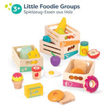 B. toys- Little Foodie Groups- Pretend Play Wooden Play Food – Food Group Crates – 24 Play Kitchen Accessories – Educational Toys for Kids – 3 Years + B. toys