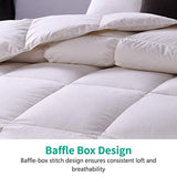 APSMILE Oversized King Luxury Organic Cotton All Season Down Feather Fibers Comforter, High Fill-Power Medium Warmth Duvet Insert (120x98, Ivory White) APSMILE