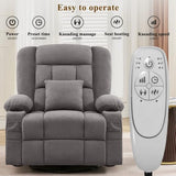 MAHOMICO Oversized Massage Swivel Recliner Chair with 4-Point 3D Kneading Massage and Heat for Living Room with Rocking Function 2 Cup Holders, USB Charge Port
