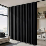 MIULEE 100% Blackout Room Divider Curtains, Extra Wide Ceiling Halloween Panel Sound Proof Thermal Privacy Drapes for Living Room Bedroom Sliding Door, Ceiling Track, W100 x L84 Inch, Black, 1 Panel MIULEE