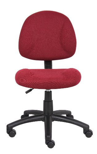 BOSS Office Products Perfect Posture Delux Fabric Task Chair Without Arms in Burgundy (B315-BY) BOSS