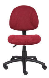 BOSS Office Products Perfect Posture Delux Fabric Task Chair Without Arms in Burgundy (B315-BY) BOSS