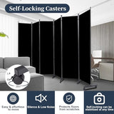 Room Divider Folding Privacy Screens with Lockable Wheels, 132'' Partition Room Dividers Freestanding Room Divider Fabric Panel for Room Separation, Wall Divider for Home Office Bedroom Dorm Decor HOMSCREENER