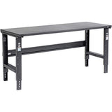 Global Industrial Adjustable Height Workbench C-Channel Leg, 72" W x 36" D, 1-3/4" Steel Square Edge, Black Global Industrial