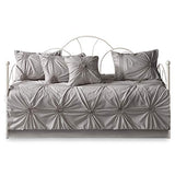Madison Park Daybed Cover Set-Trendy Design All Season Luxury Bedding with Bedskirt, Matching Shams, Decorative Pillow, Medallion Tufted Dark Grey 75"x39" 6 Piece Madison Park