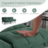 Convertible Velvet Futon Sofa Bed, Comfy 72" L Sleeper Couch with Thicker Cushion, Upholstered Modern Reclining Loveseat Folding Sofa for Small Living Room, Dorm, Apartment, Office, Emerald Antetek