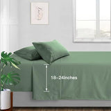 Manyshofu Extra Deep Pocket Full Size Sheets Set - Hotel Luxury 1800 Thread Count Sheets & Pillowcases - Kids Bedding Set up to 24" Mattress - Sage Green Bed Sheets 18-24 Inch Deep Pockets - 4 Piece Manyshofu