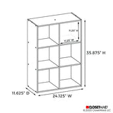 Closetmaid Decorative Home Stackable 6 Cube Cubeicals Organizer Storage Bookcase, with Hardware for Office, Home and Closet, White ClosetMaid