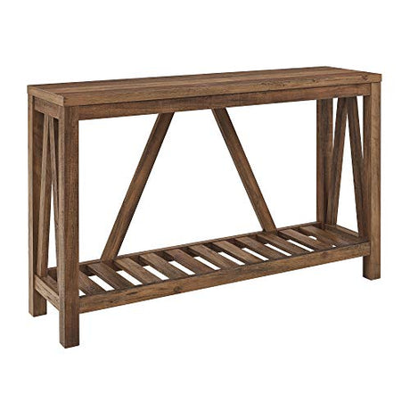 Walker Edison Modern Farmhouse Accent Entryway Table Entry Table Living Room End Table, 52 Inch, Rustic Oak Walker Edison