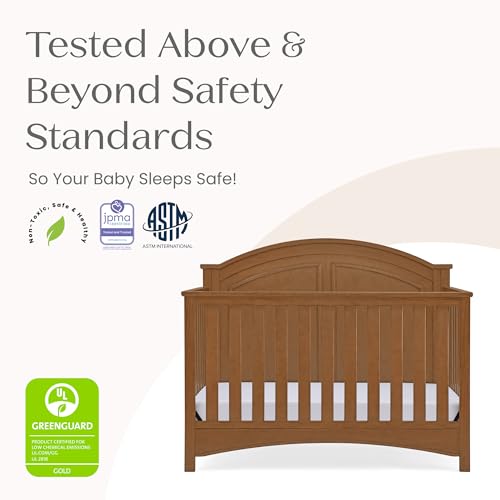 Delta Children Perry 6-in-1 Convertible Crib - Greenguard Gold Certified, Chestnut