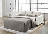 Signature Design by Ashley Rannis Coastal 2-in-1 Sofa Sleeper with Folding Gel Memory Foam Mattress, Queen, White Signature Design by Ashley