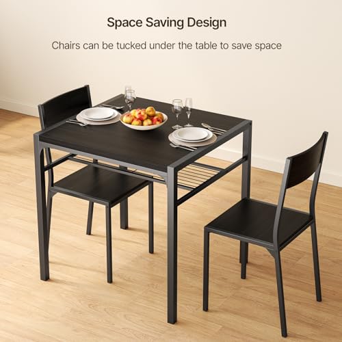 Gizoon Dining Table Set for 2, 3 Piece Kitchen Table with 2 Chairs for Small Space, Apartment, Kitchen, Dining Room, Space-Saving Gizoon