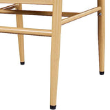 Yaheetech Weave Dining Chairs Weave Arm Chairs Set of 4 Mid-Century Modern Chair Dining Room Chairs Metal Frame Accent Chair Rattan Dining Chairs Weave Hemp Seat, Wood Color Yaheetech